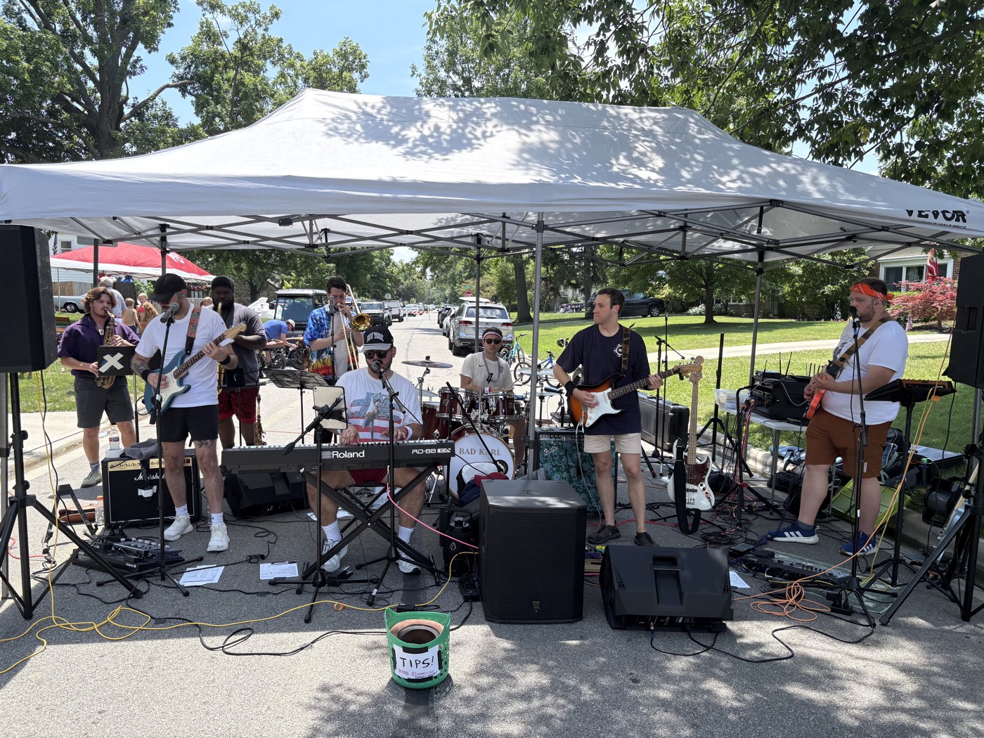 Bad Karl playing a street fair under a tent